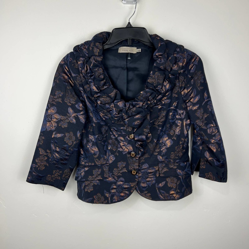 Teri Jon By Rickie Freeman Wool Blend Blazer Womens Size: 6